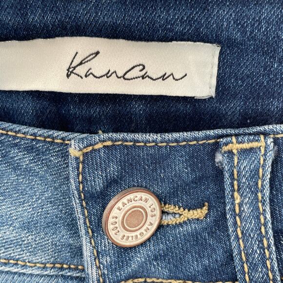 KanCan Estilo Blue Denim Stretch Mid Rise Skinny Leg Stretch Y2K Jeans W3/25 - Picture 7 of 13